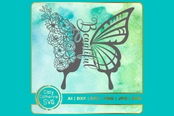 Download Beautiful Floral Butterfly SVG Cut File - Beautiful Collection