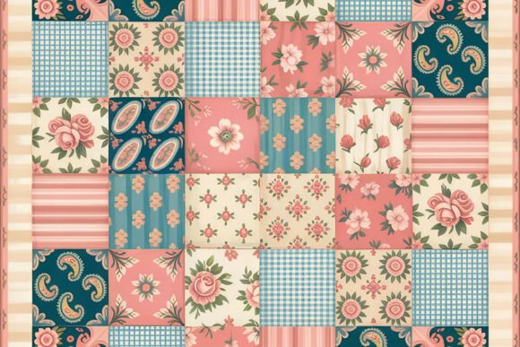 Download Multi Pattern Floral Patchwork Art - Floral Collection