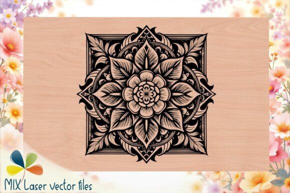 Download Floral Mandala Engraving Template - Floral Collection