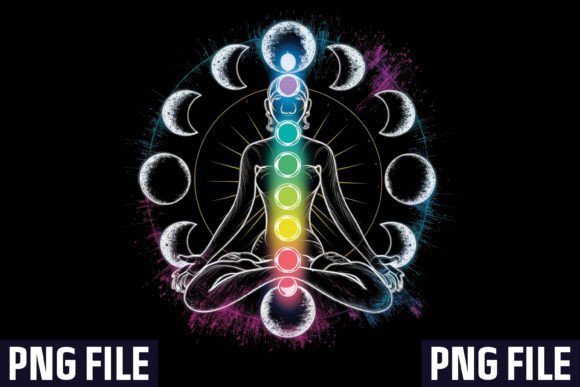 Download Chakra Phases Moon Yoga Sublimation PNG - Sublimation png Collection