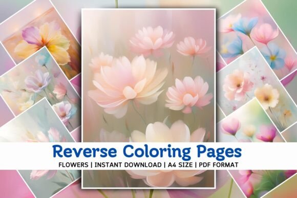 Download Floral Reverse Coloring Pages V02 - Floral Collection
