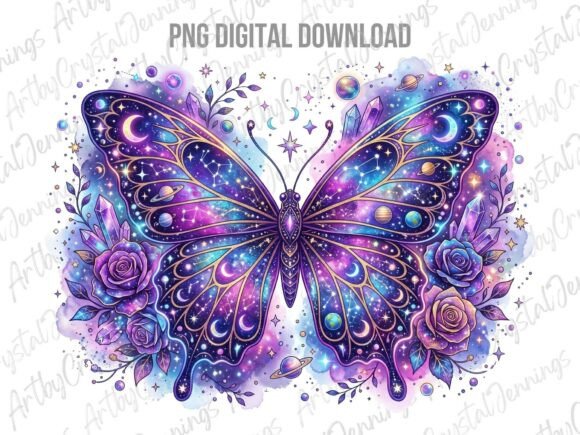 Download Floral Celestial Purple Butterfly PNG - Floral Collection