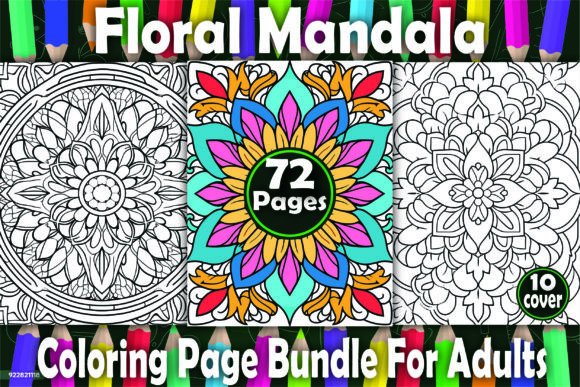 Download 72 Floral Mandala Coloring Pages -KDP - Floral Collection