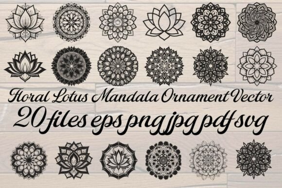 Download Floral Lotus Mandala Ornament Vector - Floral Collection