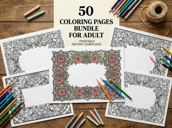 Download Beautiful Floral Mandala Frame Coloring - Beautiful Collection