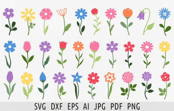 Download Flat Flower Svg Bundle Floral Cricut Svg - Floral Collection