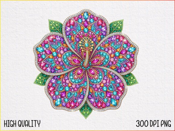 Download Rhinestone Floral Mandala PNG - Floral Collection