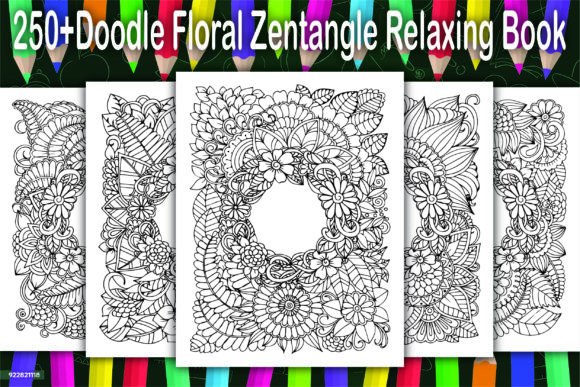 Download Doodle Floral Zentangle Relaxing Book - Floral Collection