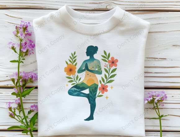 Download Yoga Woman Png Sublimation, Floral Png - Floral Collection