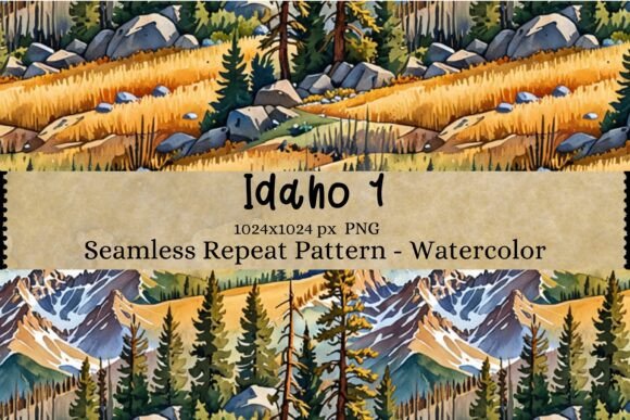 Download Idaho Seamless Repeat Pattern Watercolor - Repeat Collection