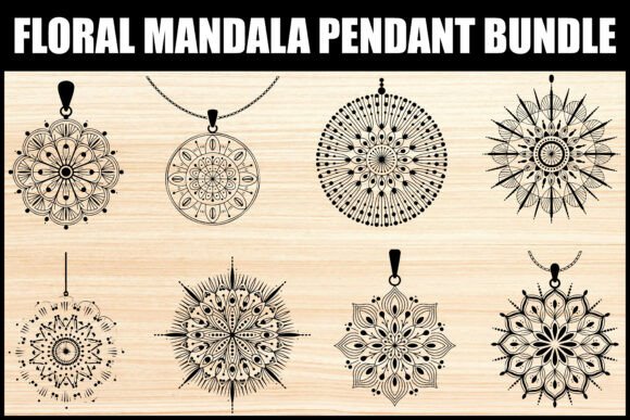 Download Floral Mandala Pendant SVG Bundle - Floral Collection