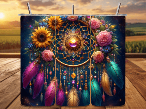 Download Floral Mandala Dreamcatcher Tumbler Wrap - Floral Collection