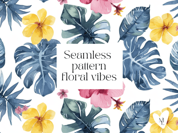 Download Pattern Floral Yellow and Pink Tropical - Floral Collection