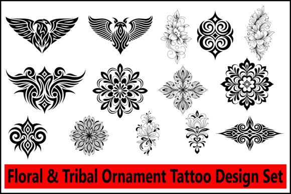 Download Floral &amp; Tribal Ornament Tattoo Set - Floral Collection
