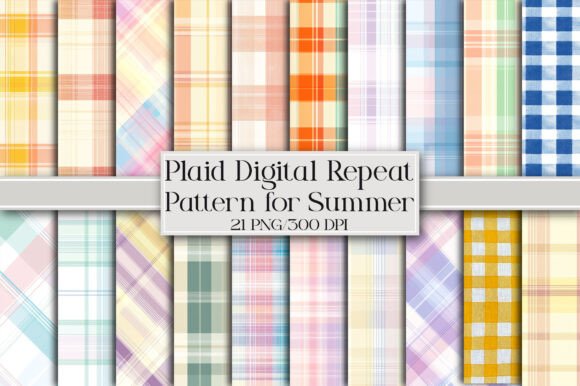 Download Plaid Digital Repeat Pattern for Summer - Repeat Collection